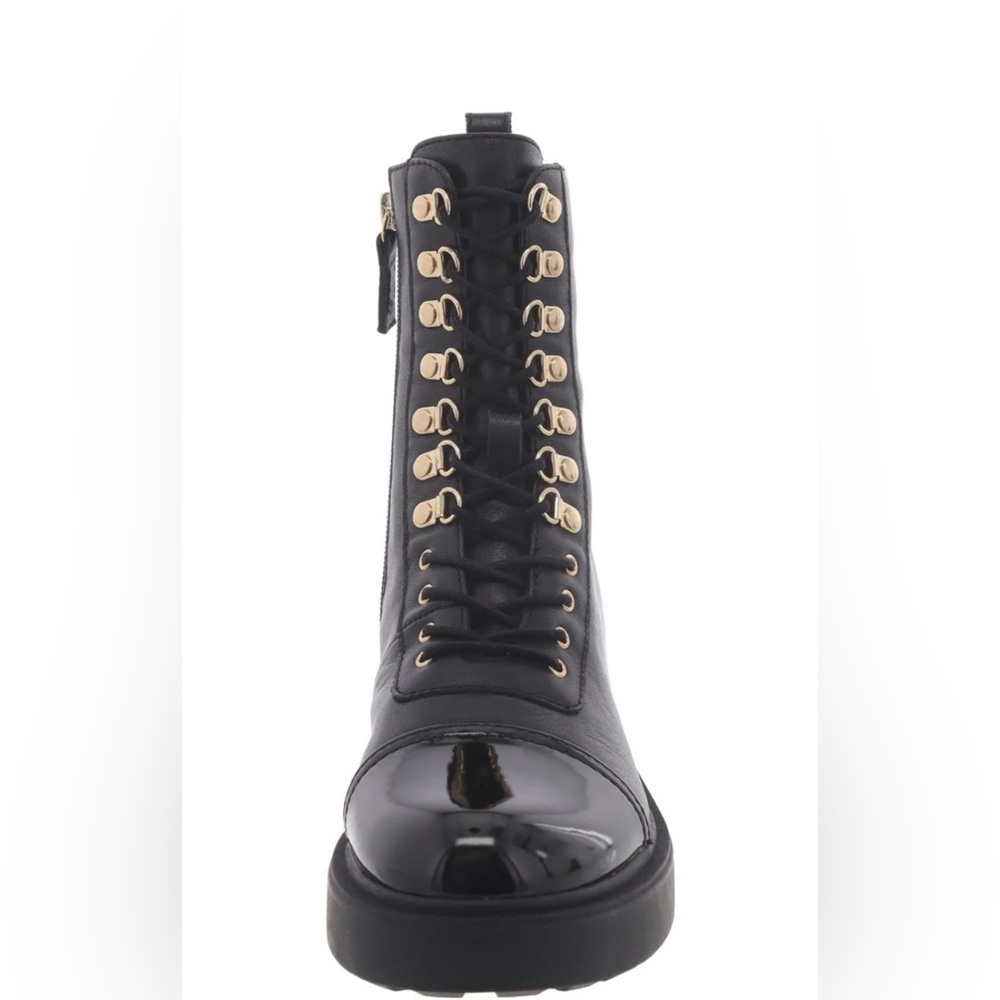 Reade Womens Leather Cap Toe Combat & Lace-Up Boots